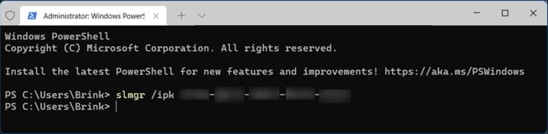 Change product key in Windows 11